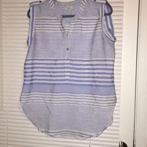 Light and airy blue striped tank top